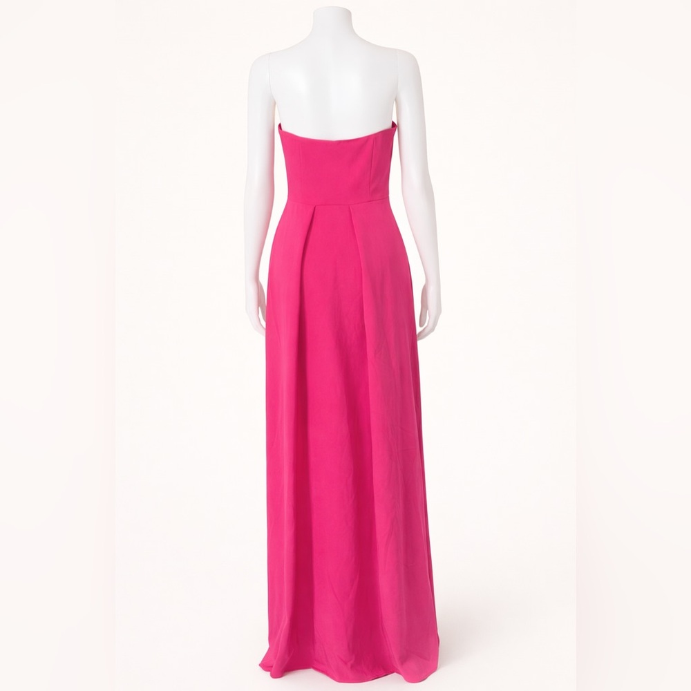 Strapless High-Low Fuchsia Cocktail Dress - Picture 3 of 7